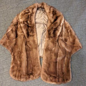 beautiful Mink fur cloak, hood, collar. Vintage